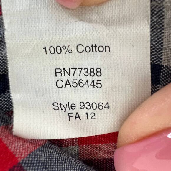 J. Crew Slim Red Blue Plaid Cotton Long Sleeve Button Down Shirt 93064 Men's M - Picture 5 of 5